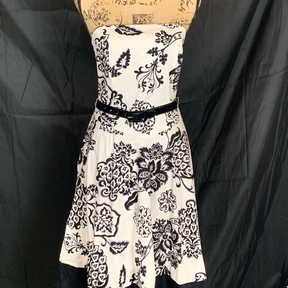White/Black halter dress